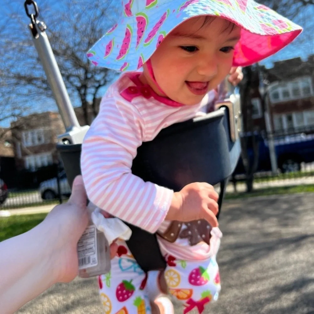 Infant hat, bloomers, sandals